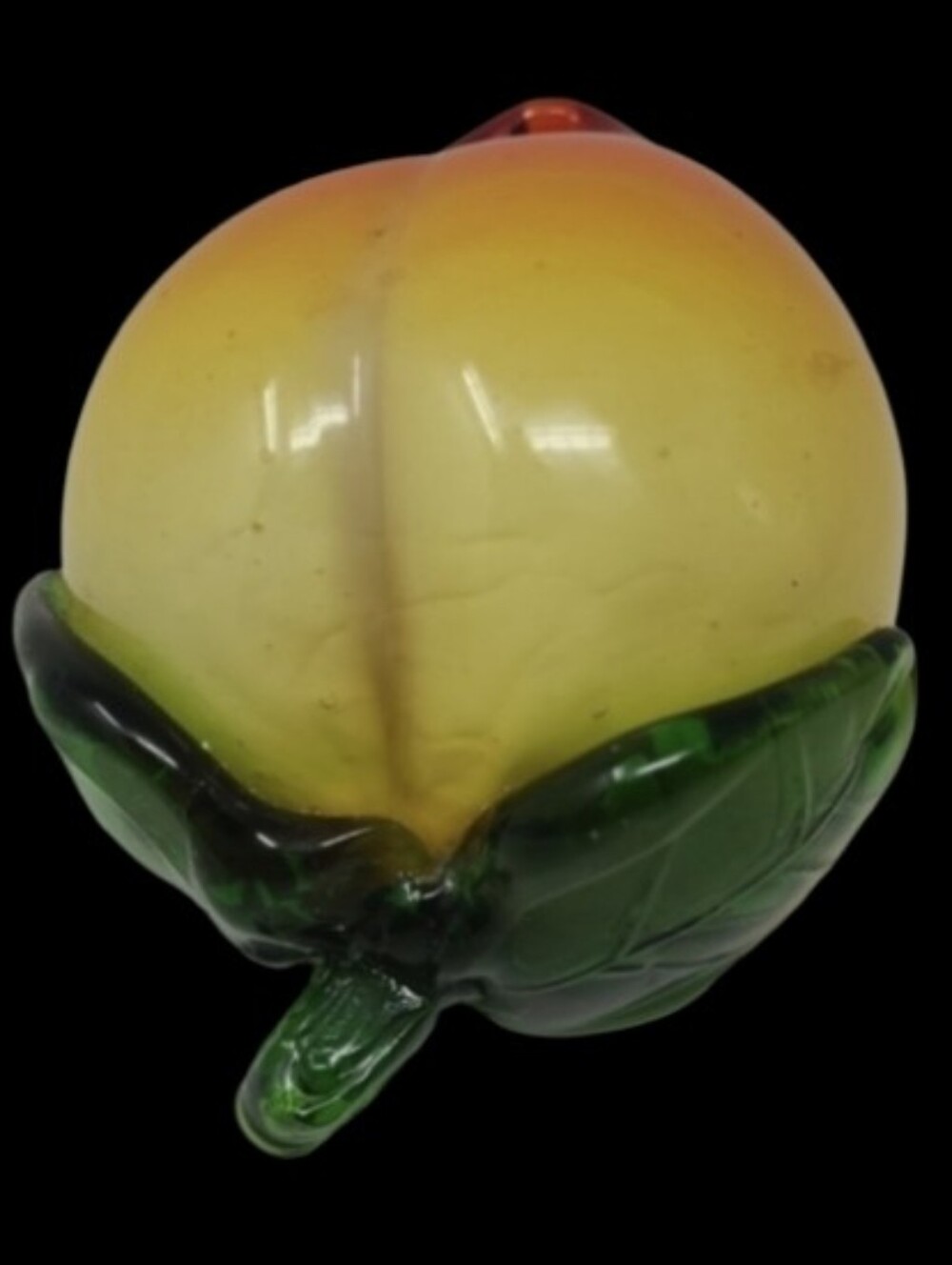 DECORATIVE HAND-BLOWN ART GLASS "PEACH"